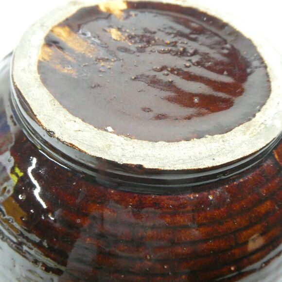 Peacock at the Fountain Brush McCoy Jardiniere Planter Pot Brown Vintage - Picture 13 of 14